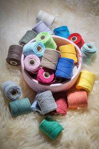 Macrame rope 1mm – ecru – 65m – double-twisted recycled cotton
