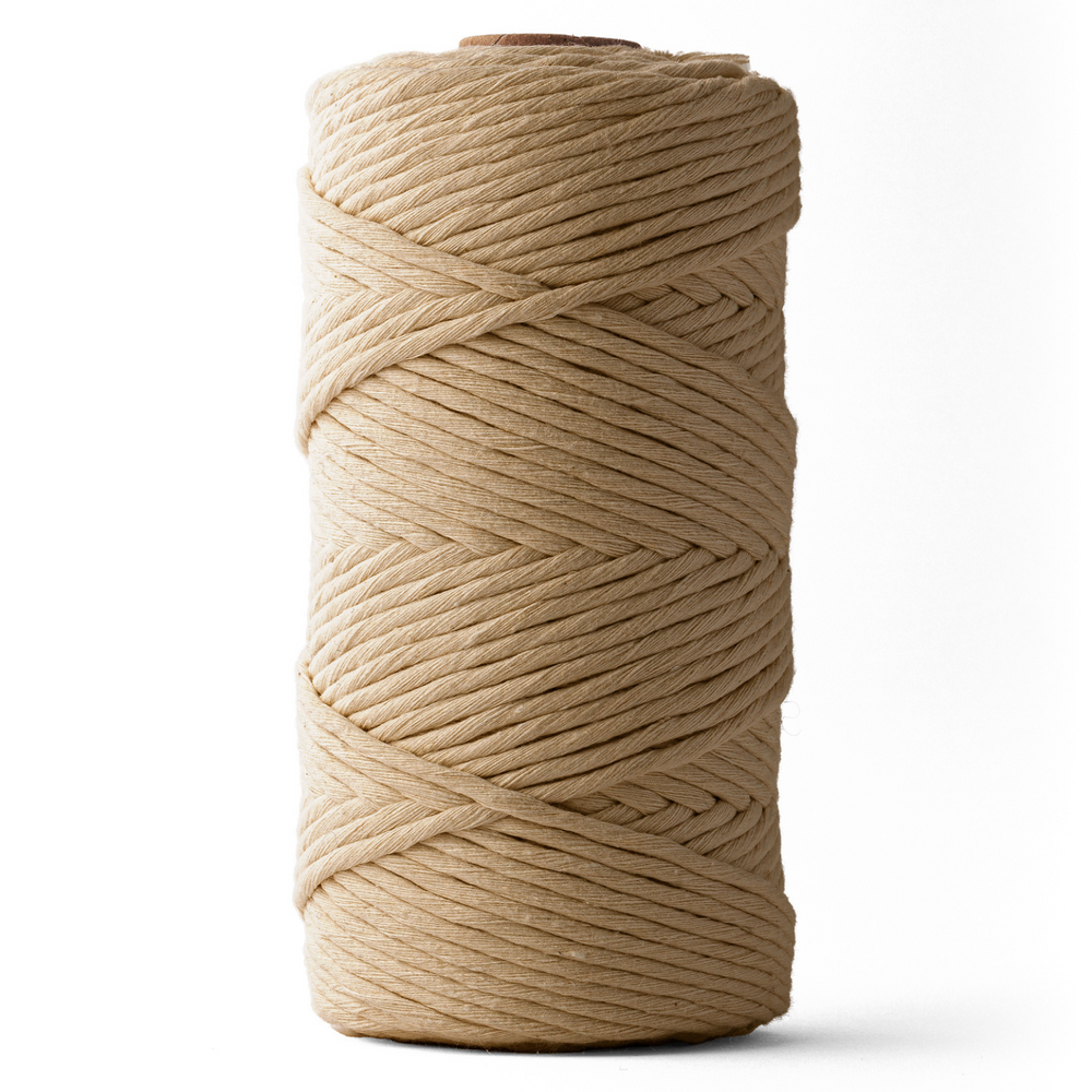 Macrame rope 3mm – brown – 120m – single-twist recycled cotton