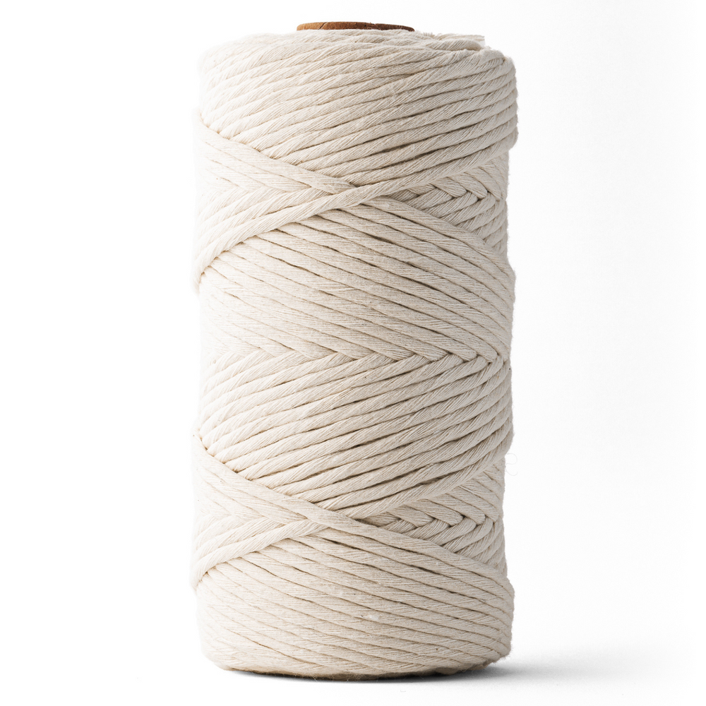 Macrame rope 3mm – off-white – 120m – single-twist recycled cotton