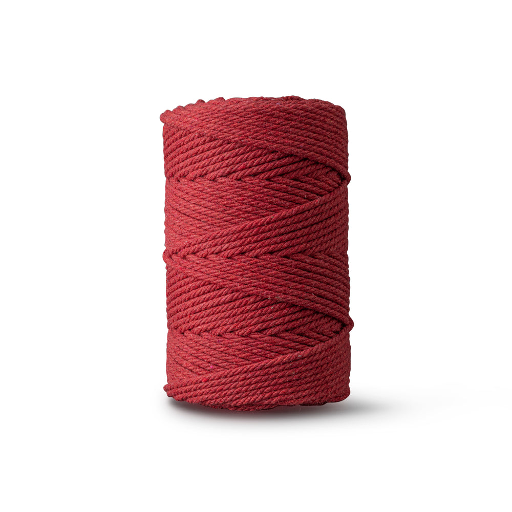 Macramétouw 2mm – bordeaux – 70m – dubbel gedraaid gerecycled katoen