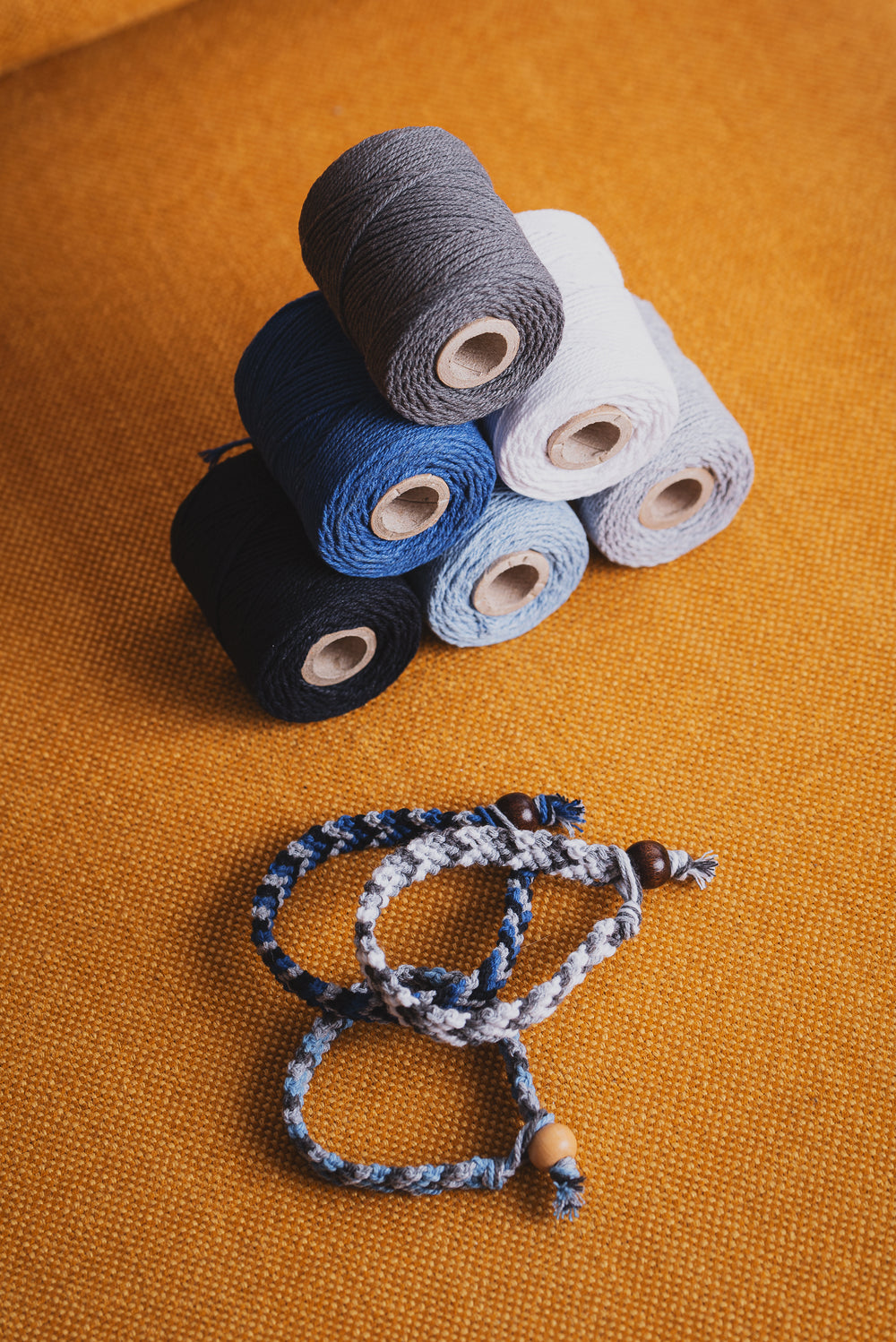 Macrame rope 2mm – royal blue – 70m – double-twisted recycled cotton