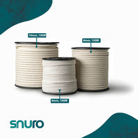 Gevlochten katoentouw 10mm – naturel – 100m – gerecycled natuurlijk katoen