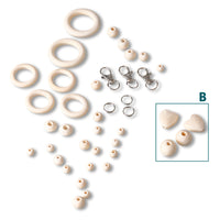 Perles et anneaux pour macramé - assortiment de 41 pièces
