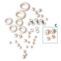 Perles et anneaux pour macramé - assortiment de 41 pièces