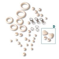 Perles et anneaux pour macramé - assortiment de 41 pièces