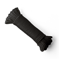 Nylon rope 6mm – black – 20m – braided polyamide cord