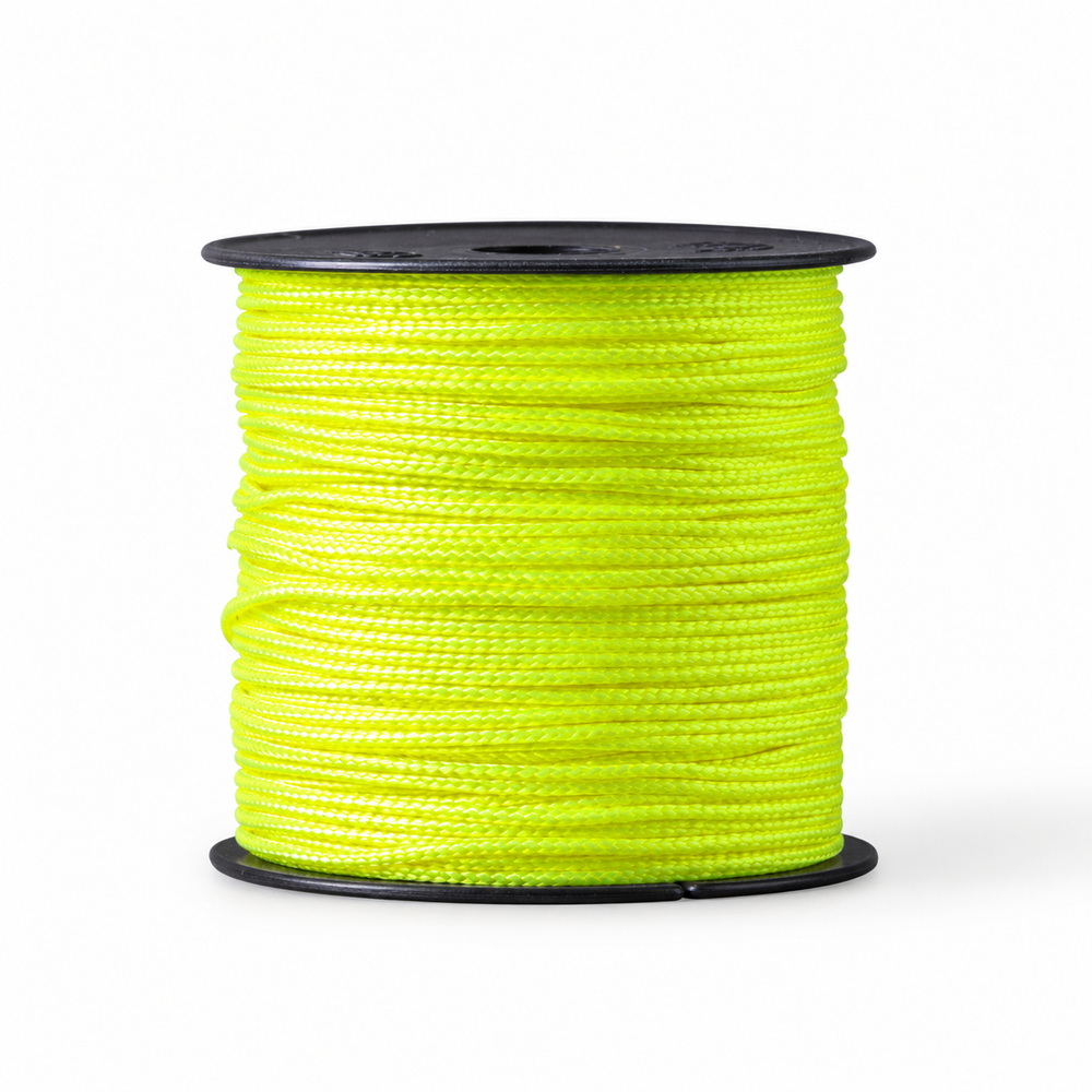 Corde nylon 1,5mm - jaune fluo - 70m - polyamide tressé pour maçonnerie et jardinage