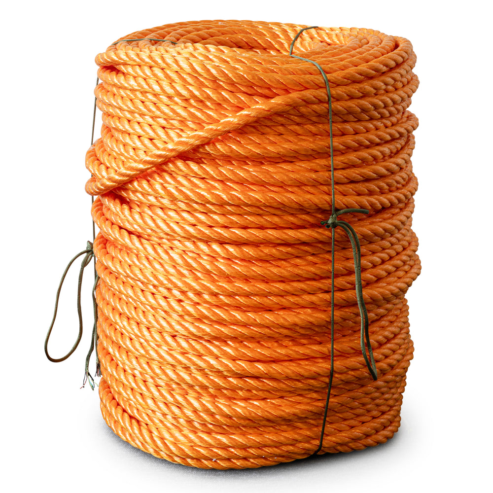Corde torsadée en polypropylène 20 mm - 220 mètres - orange - sur rouleau
