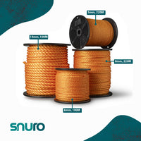 Twisted polypropylene rope 5 mm – 220 meters – orange – on reel