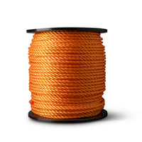 Twisted polypropylene rope 12 mm – 100 meters – orange – on reel