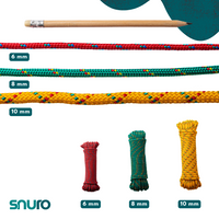 Diktefoto gevlochten polypropyleentouw in vrolijke kleuren als all-round touw in diameter 6mm, 8mm of 10mm
