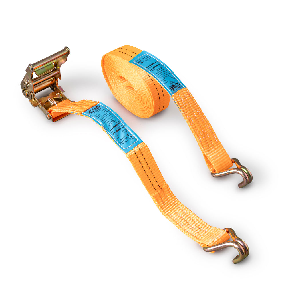 Sangle à cliquet 2T - 35 mm - 6 m - Sangle d'arrimage en 2 parties avec crochets fermés